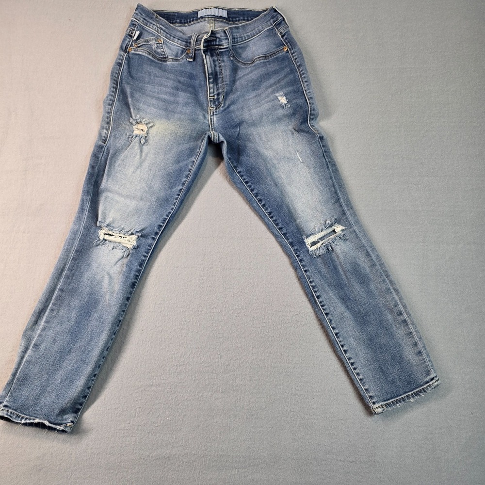 Rock & Republic Jeans Womens Distressed Skinny Grunge Mid Rise Stretch Y2K